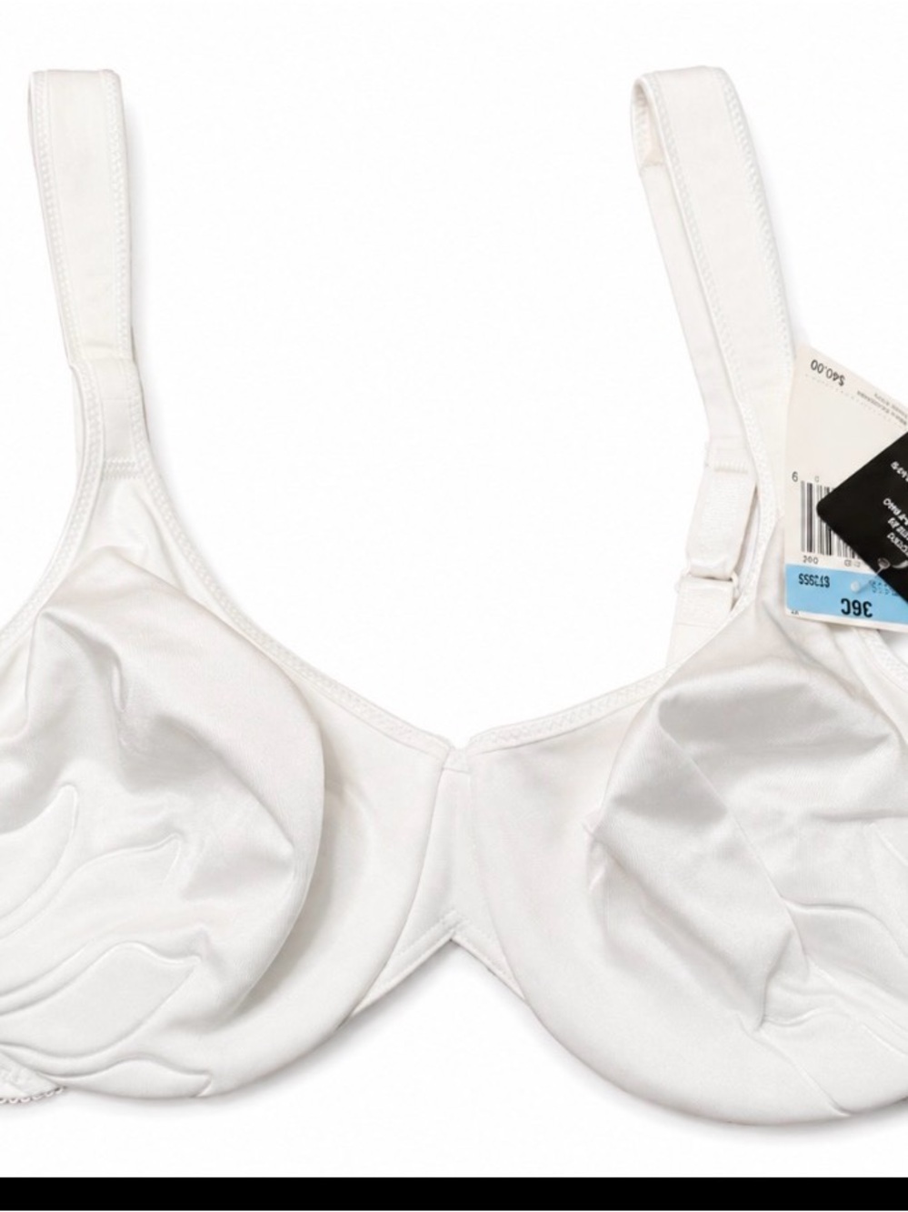 Bali Underwire Full Coverage Bra in Ivory side lift & shaping SZ 36C no padding